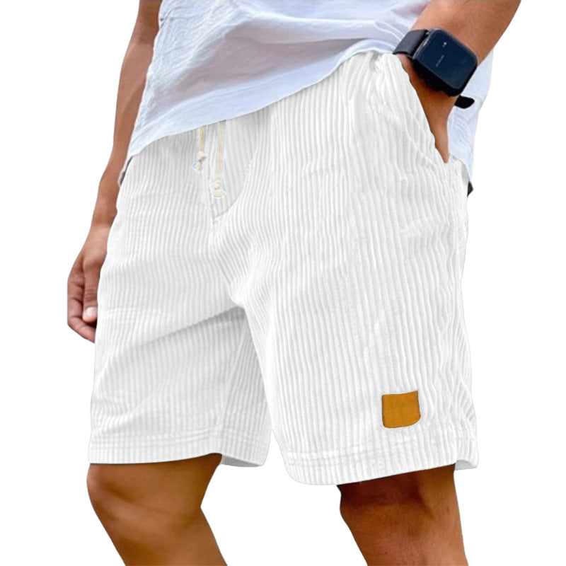 Herren nan Feincord-Shorts mit elastischem Tunnelzugbund, Kordelzug und tiefen Eingrifftaschen Nord Taschen