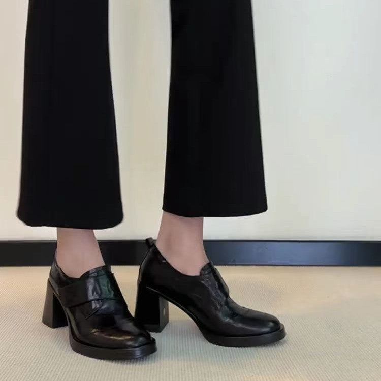 Damen Monkstrap-Loafer mit breitem Riemen und skulpturiertem Blockabsatz Nord Taschen