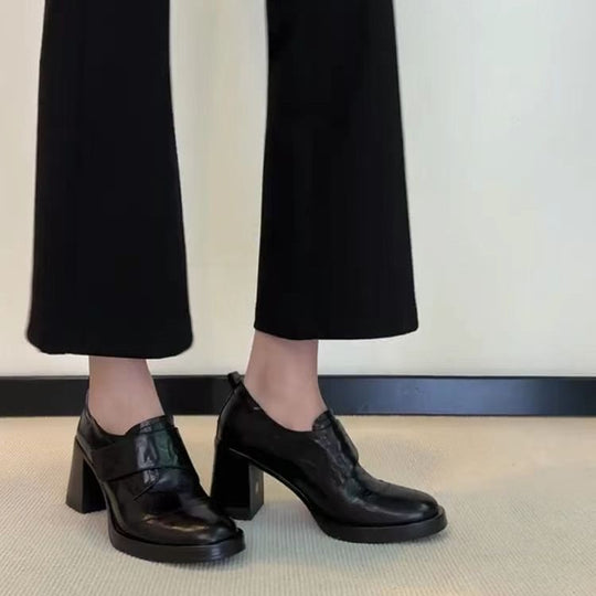 Damen Monkstrap-Loafer mit breitem Riemen und skulpturiertem Blockabsatz Nord Taschen