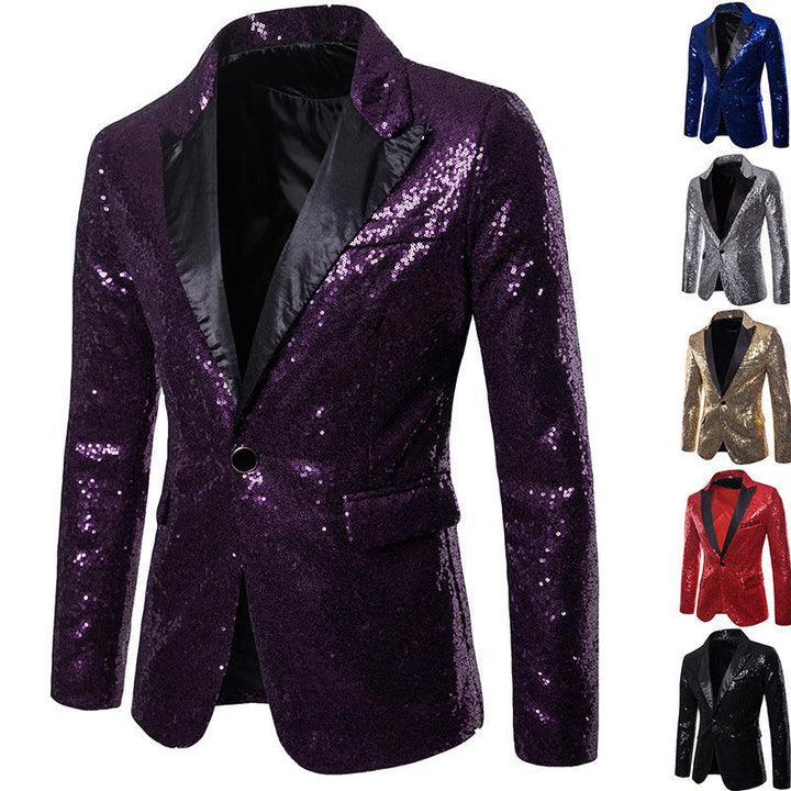 Herren Pailletten Formal Blazer Nord Taschen