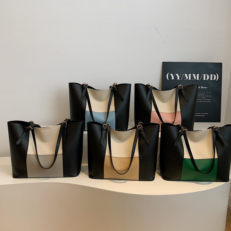Damen geräumige Tote-Bag mit eleganten Farbblockdetails Nord Taschen