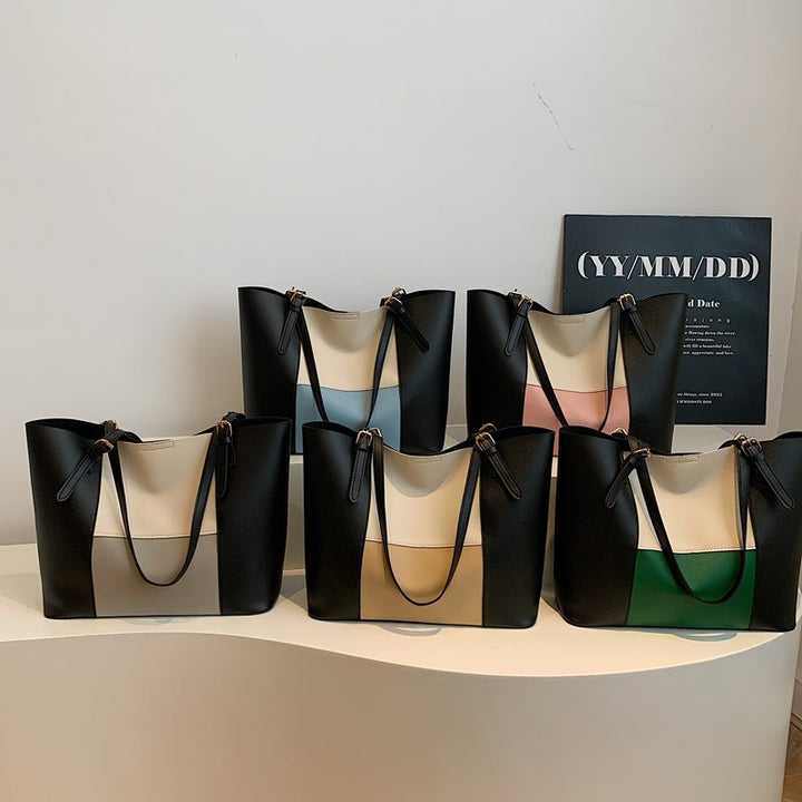 Damen geräumige Tote-Bag mit eleganten Farbblockdetails Nord Taschen