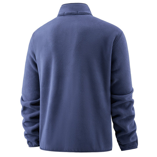 Herren Fleece-Pullover mit Stehkragen und Druckknopf-Leiste für wärmende Zwischenschicht Nord Taschen