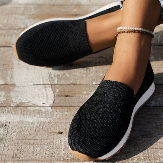 Damen Slip-On Sneakers mit atmungsaktivem Mesh-Obermaterial und rutschfester Sohle Nord Taschen