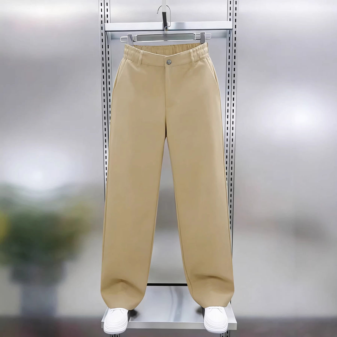 Herren Weite Chinohose mit hoher Taille und elastischem Rückbund Nord Taschen