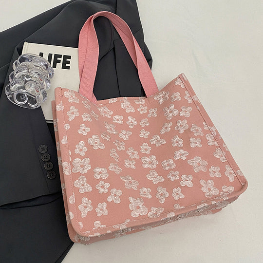 Damen Jute-Tragetasche mit floralen Applikationen Nord Taschen