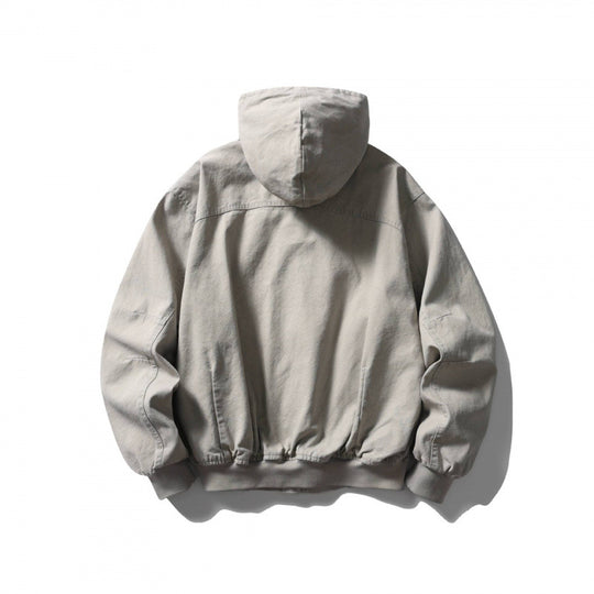 Unisex Boxy-Hoodie-Blousonjacke mit verdeckter Front und Pattentaschen Nord Taschen