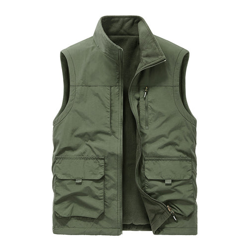 Herren Multifunktionale Outdoor-Utility-Weste mit Microfleece‑Innenlage und Mehrfachtaschen Nord Taschen