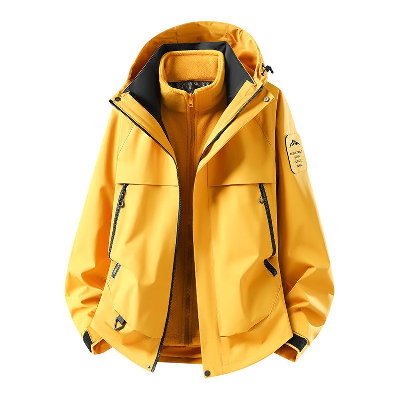 Herren modulare wasserdichte Outdoorjacke mit herausnehmbarer Fleece-Innenjacke, Kapuze und Reißverschlusstaschen Nord Taschen