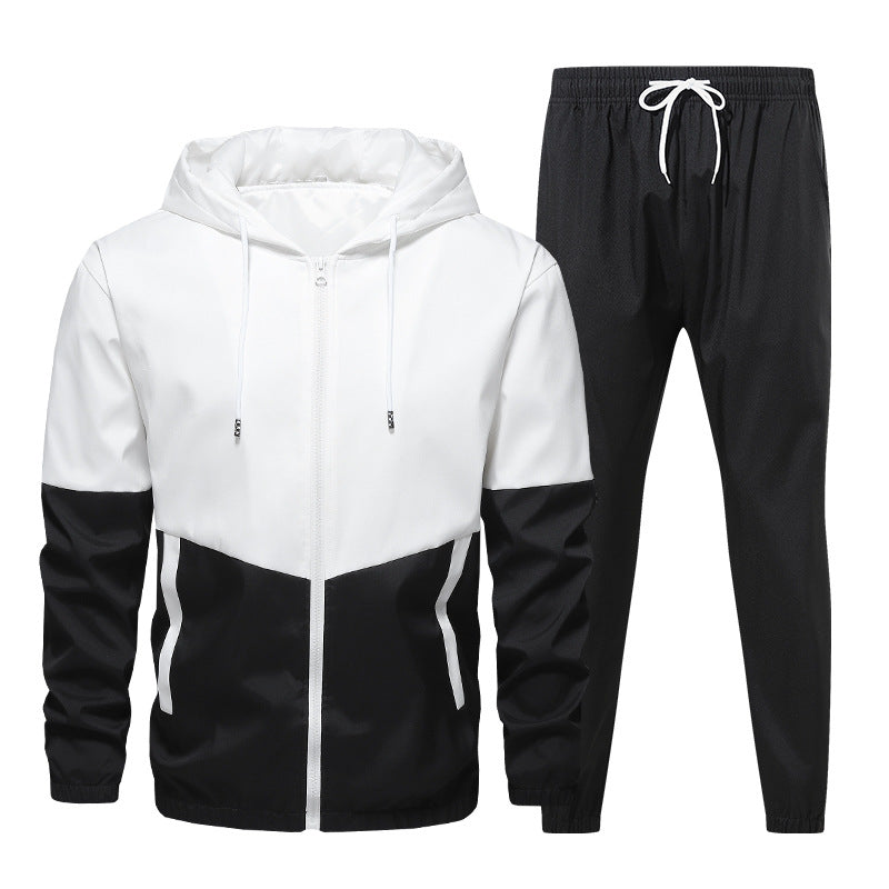 Herren Zweiteiliges Trainingsanzug-Set mit Kapuzenjacke und elastischer Jogginghose Nord Taschen
