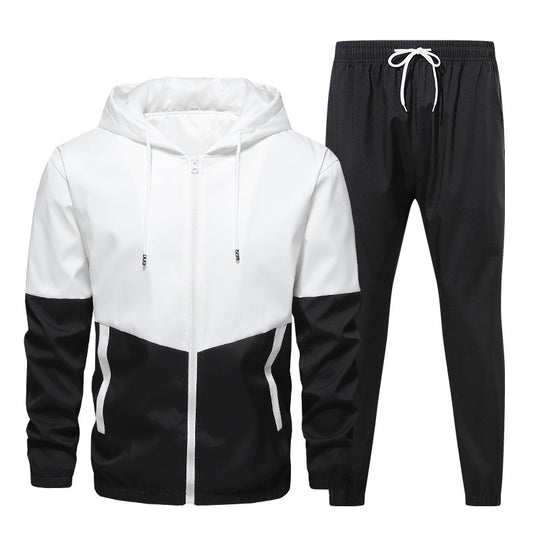 Herren Zweiteiliges Trainingsanzug-Set mit Kapuzenjacke und elastischer Jogginghose Nord Taschen