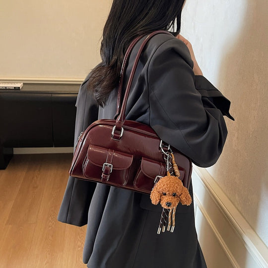 Damen elegante Handtasche mit praktischen Außenfächern Nord Taschen