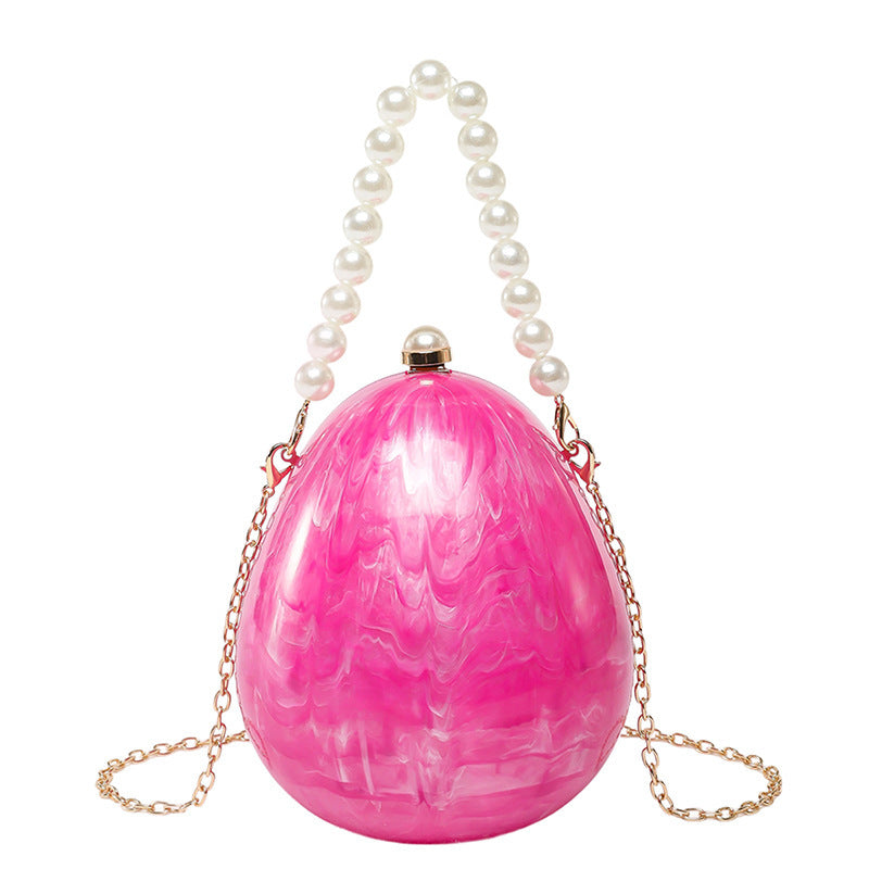 Damen Clutch im Eier-Design mit Perlenakzent Nord Taschen