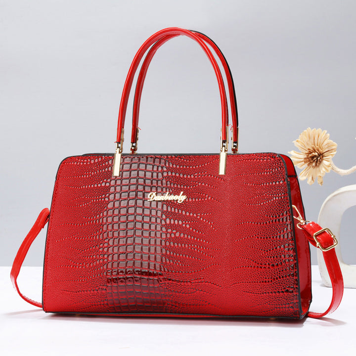 Damen elegante Handtasche mit Krokodilleder-Optik und abnehmbaren Tragegurt Nord Taschen
