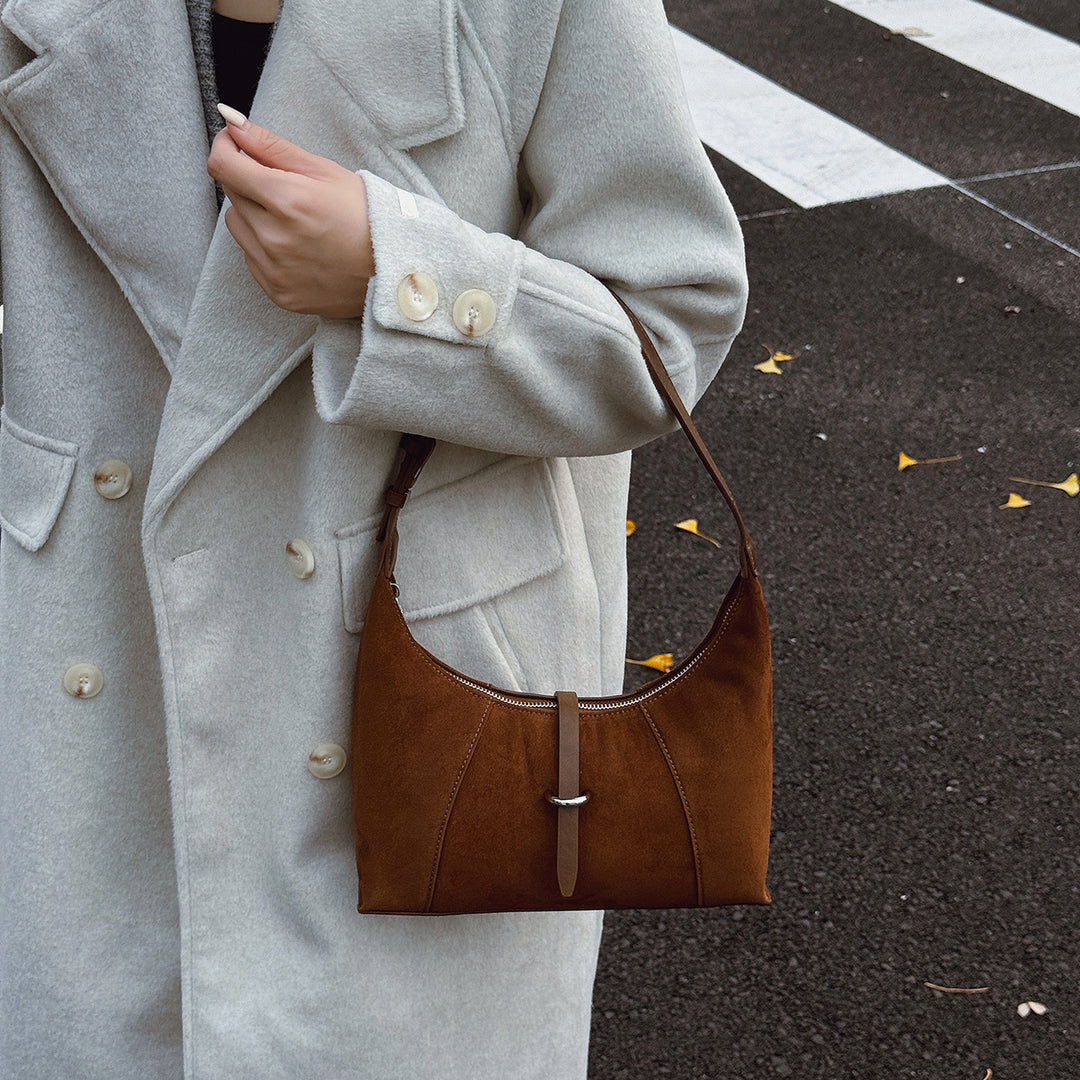 Damen hochwertige Hobo-Tasche aus Veloursleder Nord Taschen