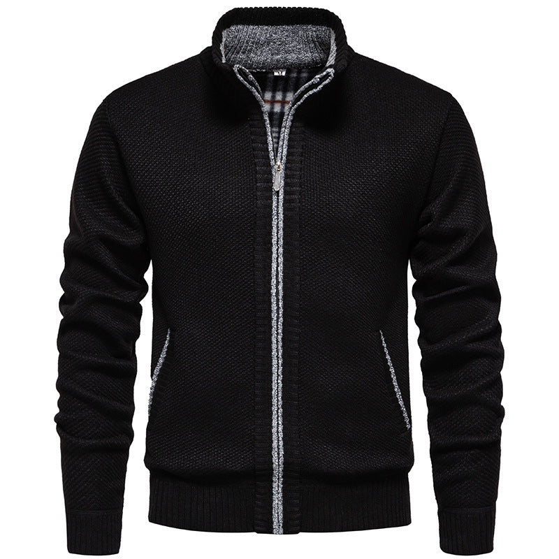 Herren Strickjacke mit hohem Kragen und praktischem Reißverschluss Nord Taschen