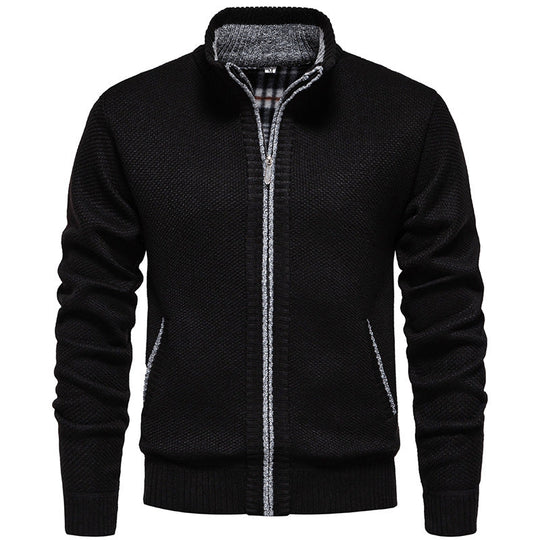 Herren Strickjacke mit hohem Kragen und praktischem Reißverschluss Nord Taschen