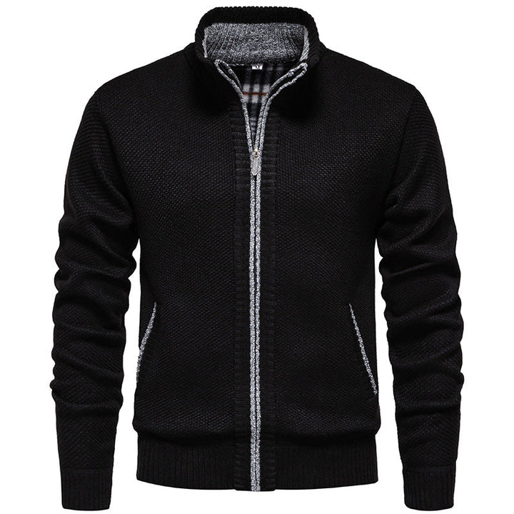 Herren Strickjacke mit hohem Kragen und praktischem Reißverschluss Nord Taschen