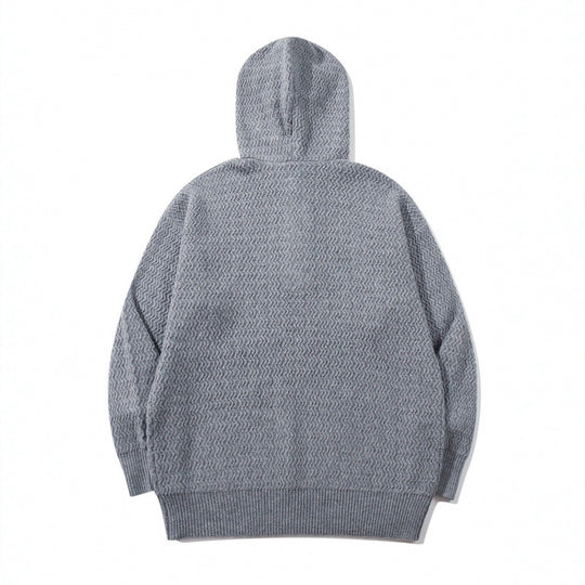 Unisex Strukturstrick-Hoodie mit halber Knopfleiste und Tunnelzugkapuze Nord Taschen