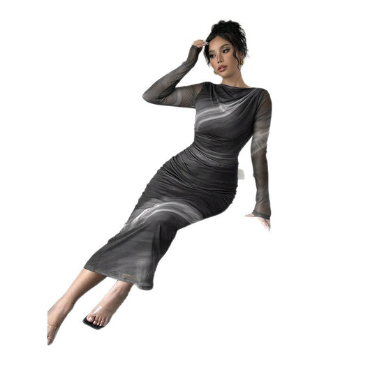 Damen Elegantes Wickelkleid mit Struktur Nord Taschen