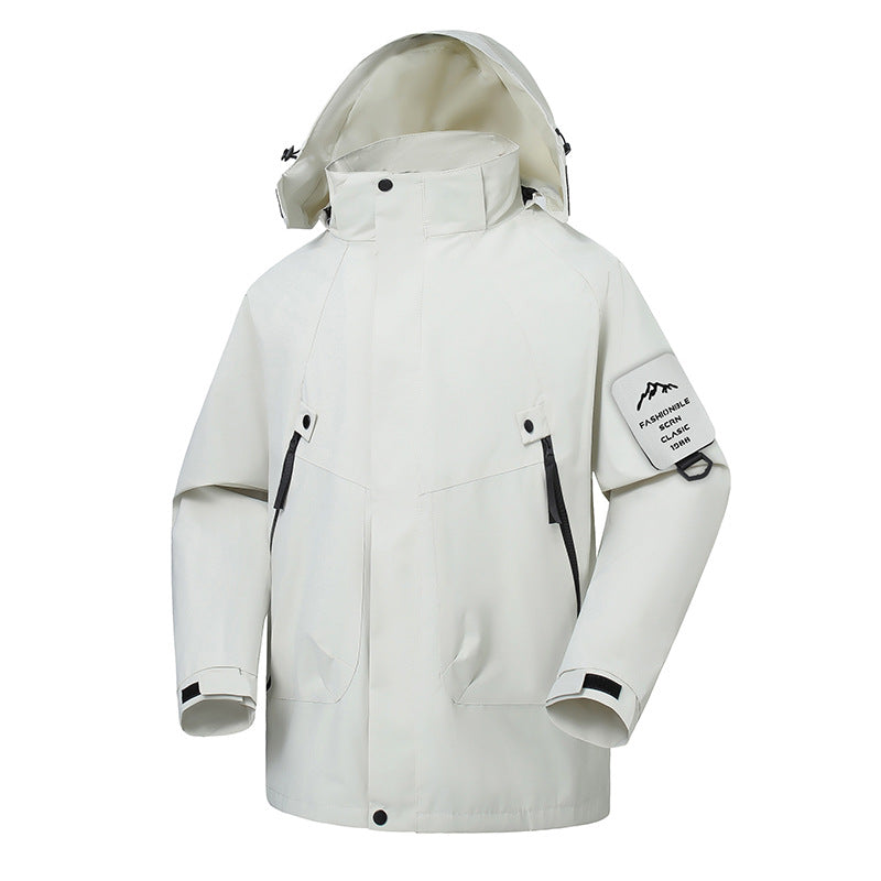 Herren Wasserdichte Softshell-Outdoorjacke mit verstellbarer Kapuze und versiegelten Nähten Nord Taschen