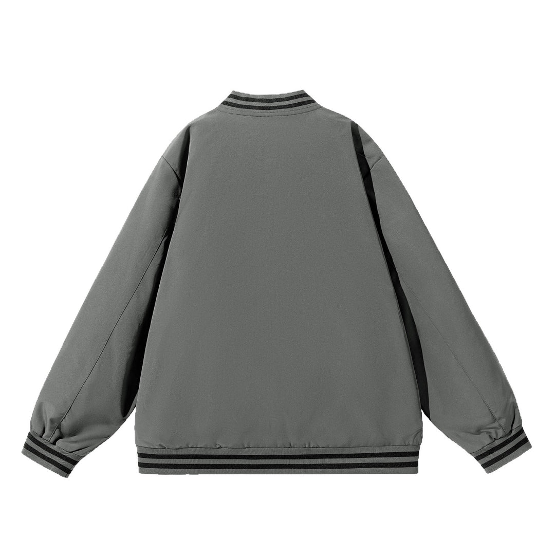 Herren Weite Oversize-Bomberjacke im Utility-Look mit gestreiften Rippbündchen und durchgehendem Reißverschluss Nord Taschen