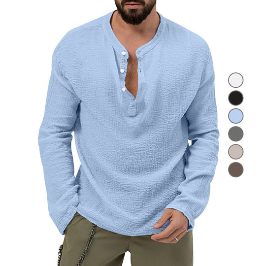 Herren Langarmshirt mit Knopfleiste Nord Taschen