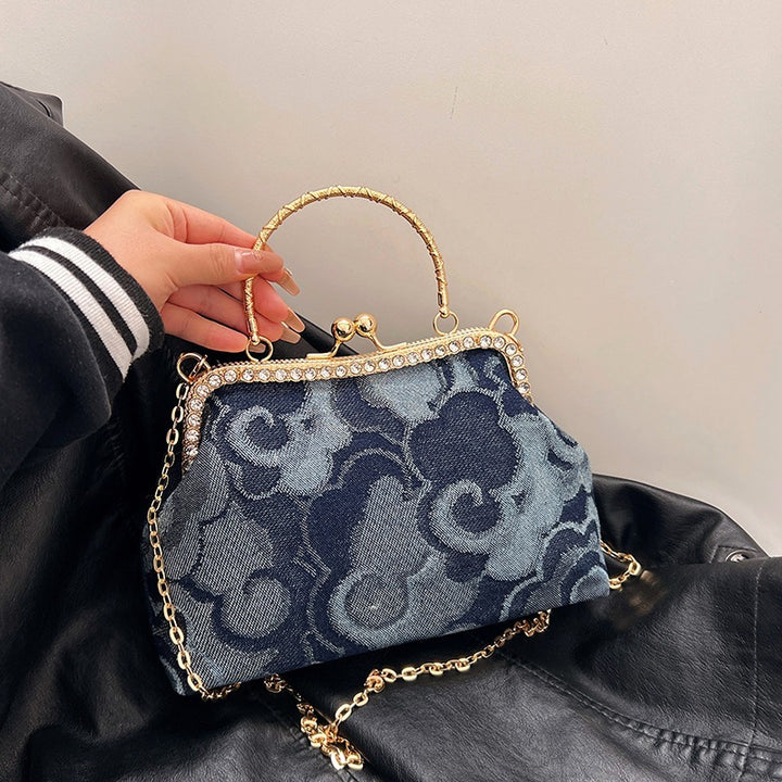Damen elegante Handtasche mit glamourösem Kettenverschluss Nord Taschen