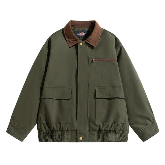 Herren Oversize-Utility-Fieldjacke mit Cordkragen, elastischem Saum & Pattentaschen Nord Taschen