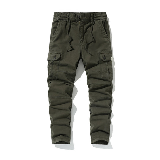 Herren Strapazierfähige Canvas-Cargohose mit ergonomischen Kniefalten, Tunnelzugbund und aufgesetzten Klapptaschen Nord Taschen