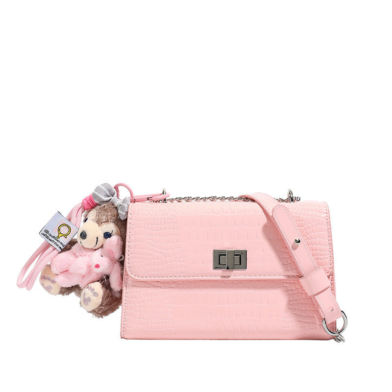 Damen elegante Umhängetasche mit modischem Krokodil-Look und praktischen Fächern Nord Taschen
