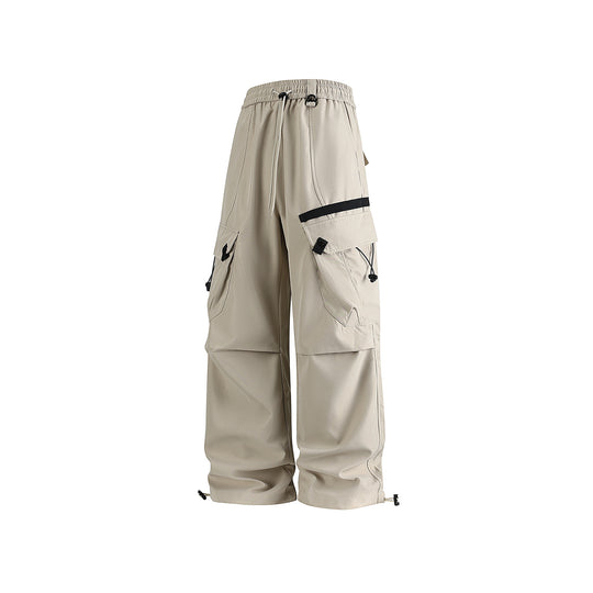 Herren Weite Utility-Cargo-Hose mit Tunnelzugbund, Multifachtaschen und verstellbaren Beinabschlüssen Nord Taschen