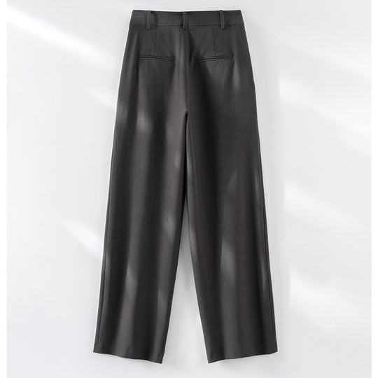 Damen Hochgeschnittene Bügelfalten-Hose mit weitem Bein, Bundfalten und Eingrifftaschen Nord Taschen