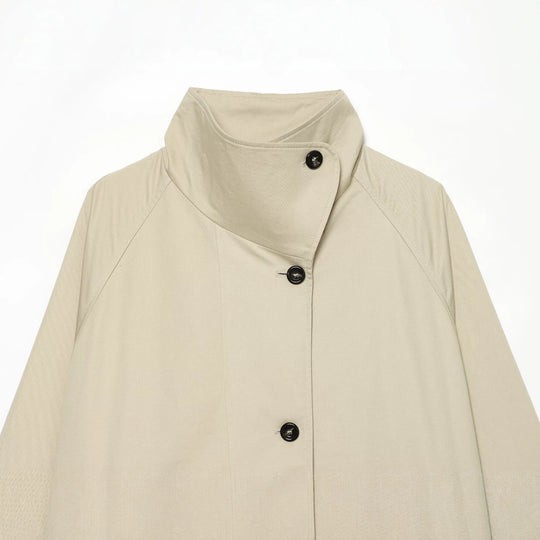 Damen Kurze A‑Linien Übergangsjacke mit hohem Stehkragen und Raglanärmeln Nord Taschen
