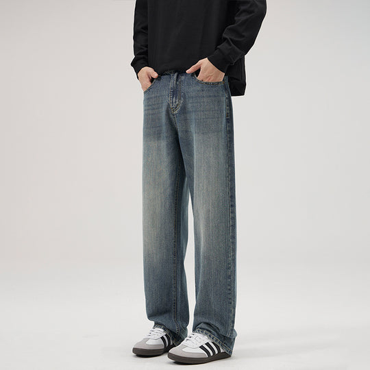 Herren Weite Vintage-inspirierte Komfort-Jeans mit geradem Bein Nord Taschen