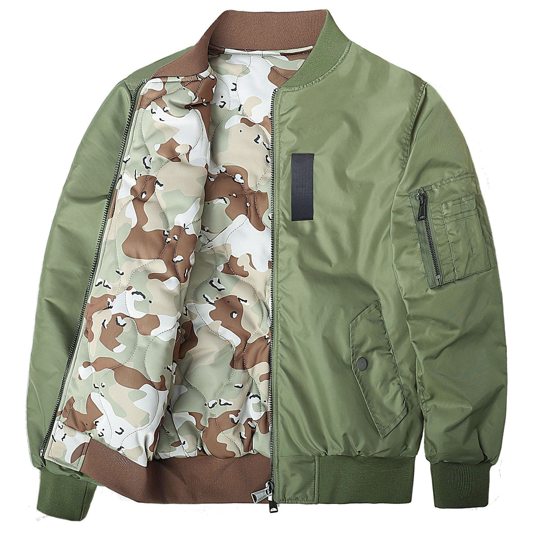 Men's  Reversible Quilted-Lined Bomber Jacket with Sleeve Utility Pocket and Ribbed Trims Nord Taschen