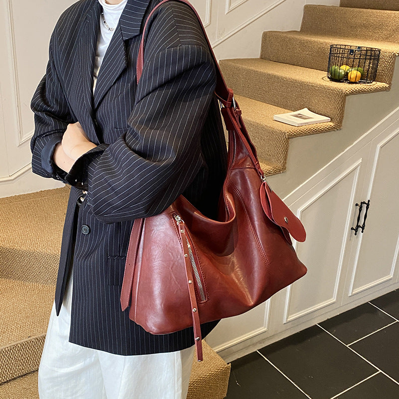 Damen hochwertige Hobo-Tasche aus geschmeidigem Leder Nord Taschen