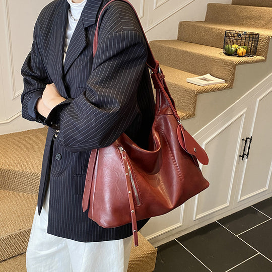 Damen hochwertige Hobo-Tasche aus geschmeidigem Leder Nord Taschen