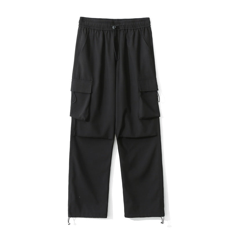 Damen Locker geschnittene Cargo-Hose mit Druckknopf‑Paneelen und Tunnelzugbund Nord Taschen