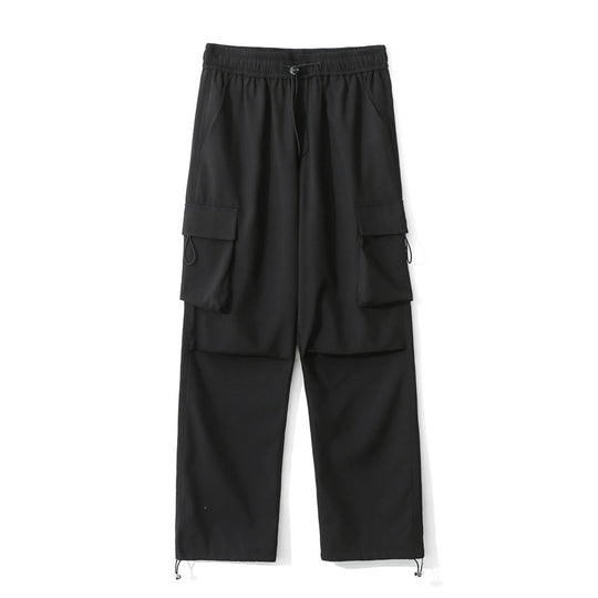 Damen Locker geschnittene Cargo-Hose mit Druckknopf‑Paneelen und Tunnelzugbund Nord Taschen