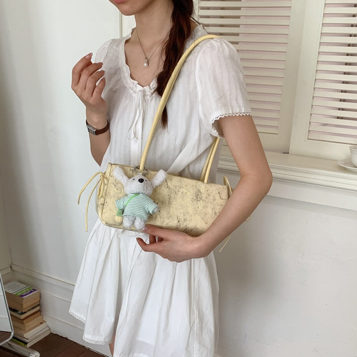 Damen Hobo-Tasche mit süßem Plüsch-Hängetier und einzigartigem Sternenmuster Nord Taschen