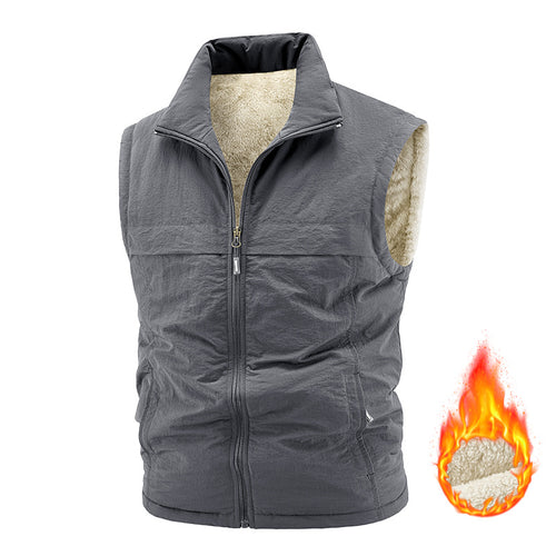 Herren Thermo‑Steppweste mit Sherpa‑Futter, hohem Kragen und Reißverschluss Nord Taschen