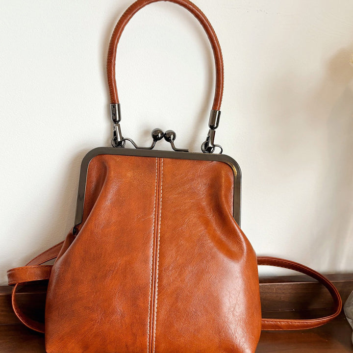Damen elegante Handtasche mit robustem Metallverschluss Nord Taschen