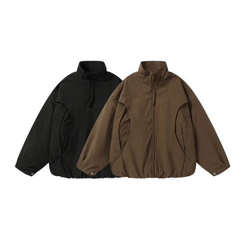 Unisex Kurz geschnittener Oversize-Boxy-Blouson mit hohem Stehkragen, geschwungener Taschenführung und elastischem Saum Nord Taschen
