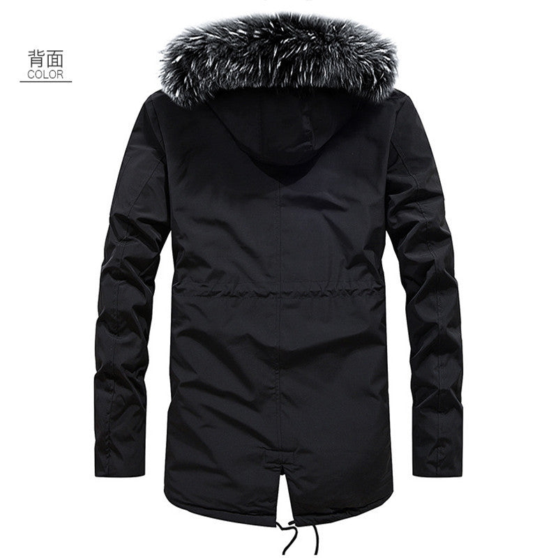 Herren Urbaner Thermo-Parka mit Kunstfellkapuze, Multifunktionstaschen und Taillenregulierung Nord Taschen
