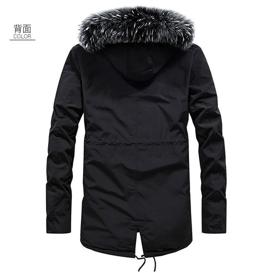 Herren Urbaner Thermo-Parka mit Kunstfellkapuze, Multifunktionstaschen und Taillenregulierung Nord Taschen