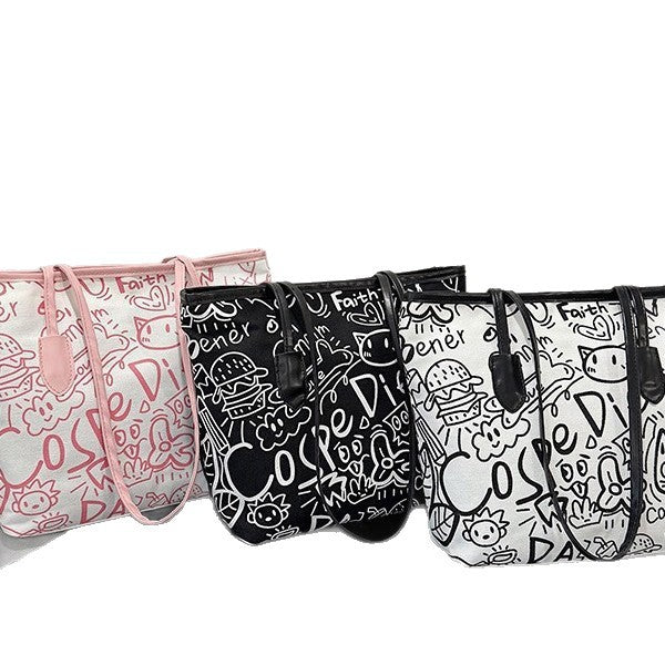 Damen kreative Handtasche mit verspieltem Comic-Druck Nord Taschen