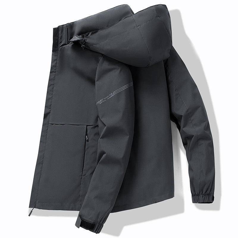 Herren Funktionale Outdoor-Jacke mit verstellbarem Kapuzendesign Nord Taschen
