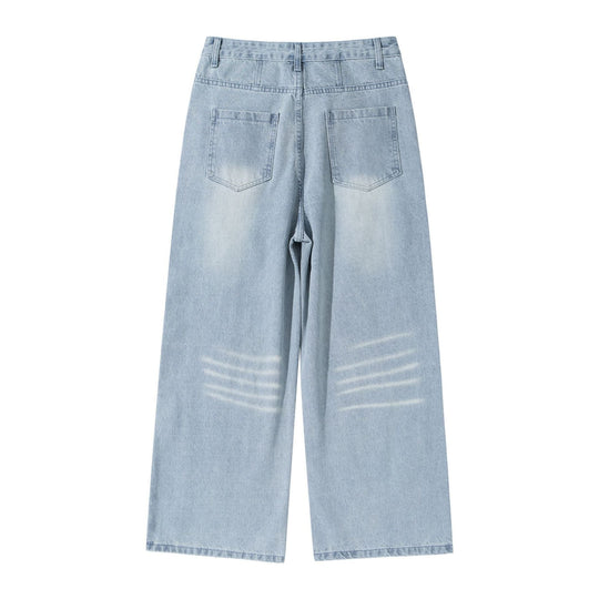 Damen Hochtaillierte weite Cropped-Jeans mit Bundfalten und Utility-Taschen Nord Taschen