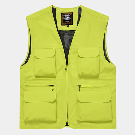 Herren Multifunktionale Utility‑Weste aus technischem Canvas mit Mesh‑Futter und Frontreißverschluss Nord Taschen